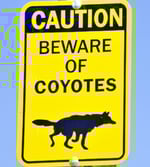 Beware of coyotes sign