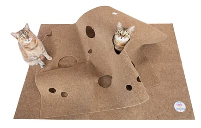 Cat Activity Play Mat - Thermally Insulated Base - Fun Interactive Play - Training - Scratching - Bed Mat
