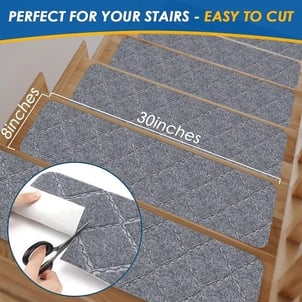 Dean non-slip tape free pet friendly diy carpet stair treads