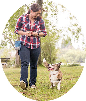 Dog Trainer Cathy Madson and Sookie her Welsh Cardigan Corgi