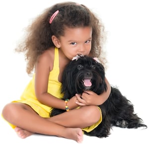 young girl with her dog