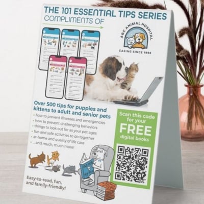 Vet subscription tent sign