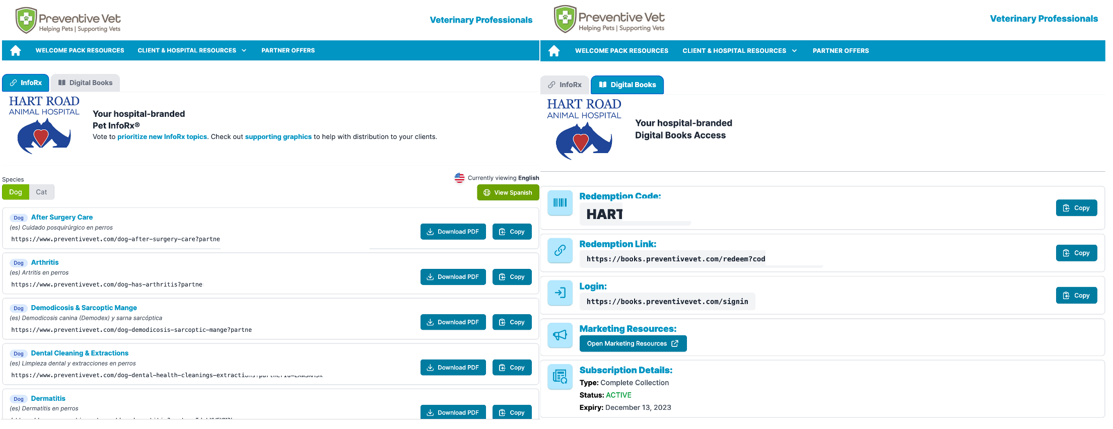 veterinary dashboard infoRx