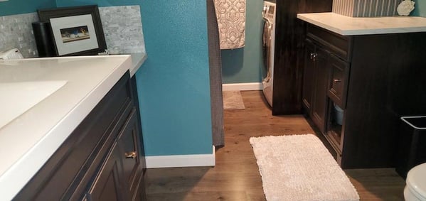 DIY litter box in bathroom