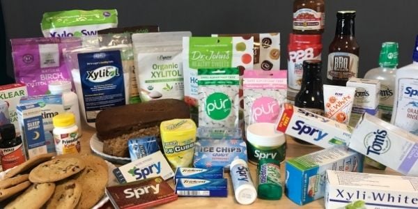 counter full of xylitol products that are toxic to dogs