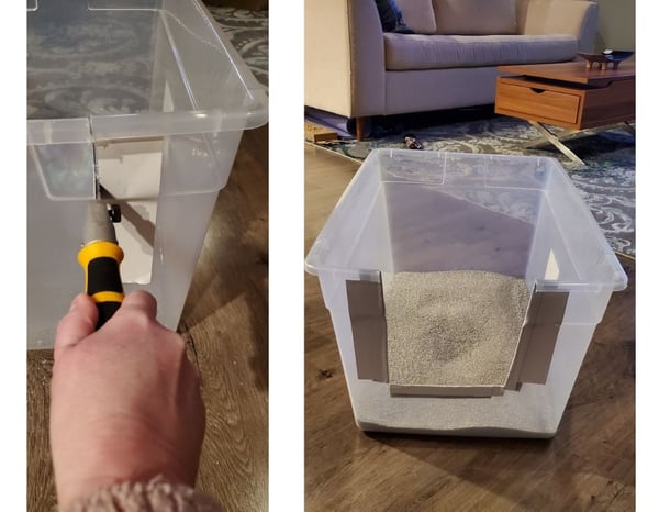 diy high sided cat litter box-PV