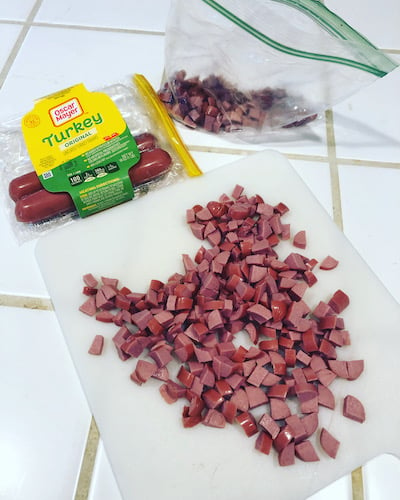 high value dog treats turkey hot dogs cut up