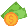dollar sign and bills
