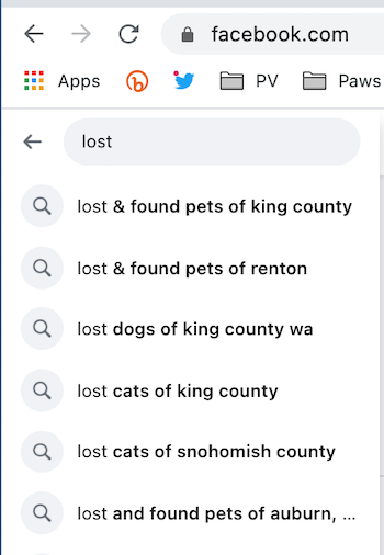 lost dog facebook group examples