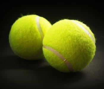 two tennis balls