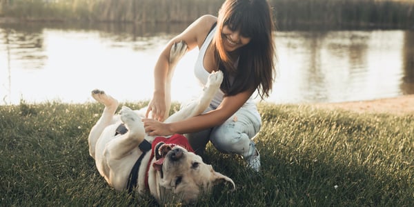 woman-scratching-dog-belly-600