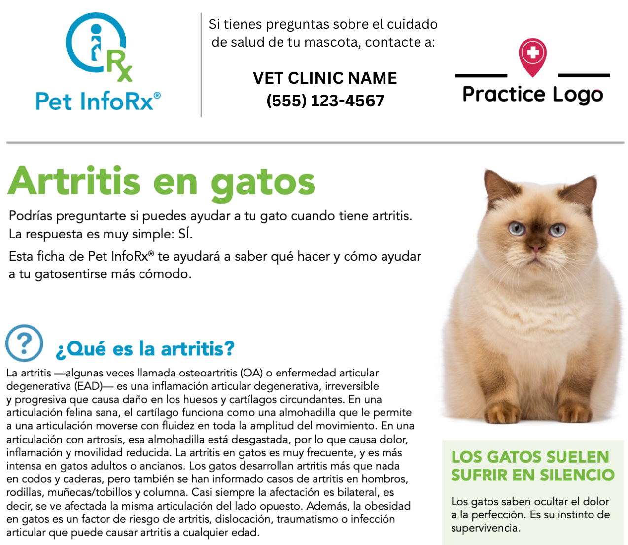 info rx branded cat arthritis ES