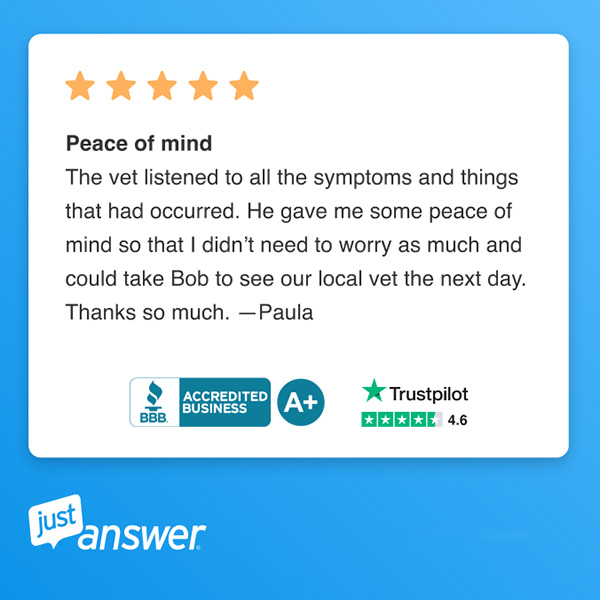 just answer testimonial - pet Paula peace of mind