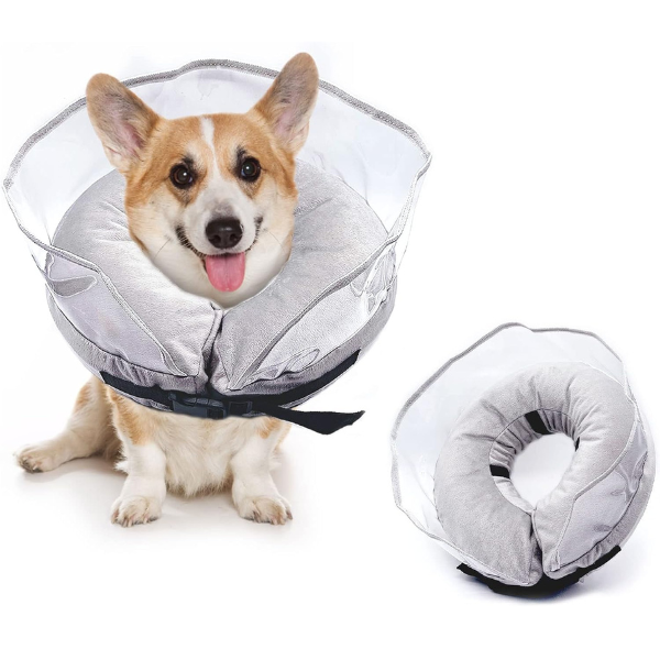 inflatable soft collar with anti-licking baffle
