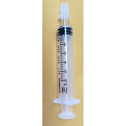 5 Pack of 6ml 6cc 1 Tsp Slip Tip Oral Medication Syringes with Tip Cap Without Needle