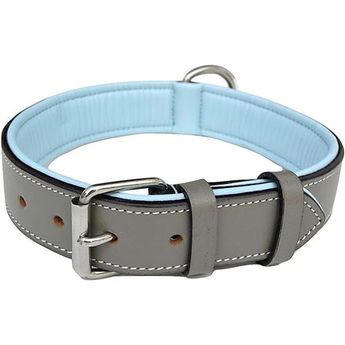 soft touch leather dog collar